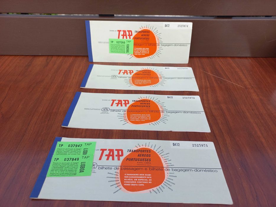 bilhetes TAP 1974