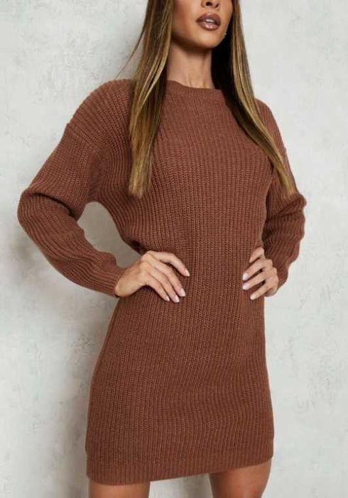 Dzianinowa sukienka sweter Boohoo r. XS