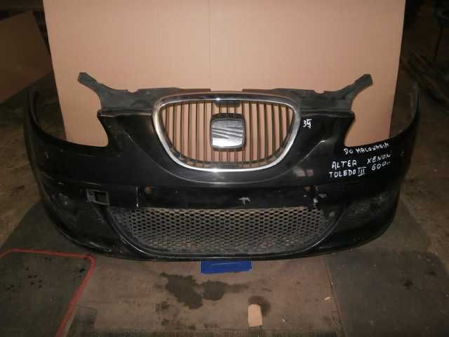seat altea XL toledo III zderzak przód przedni czarny Xenon spryski
