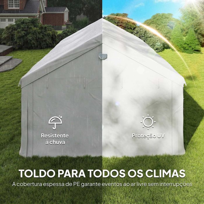 Gazebo para eventos 598x394x302 cm branco UPF30+