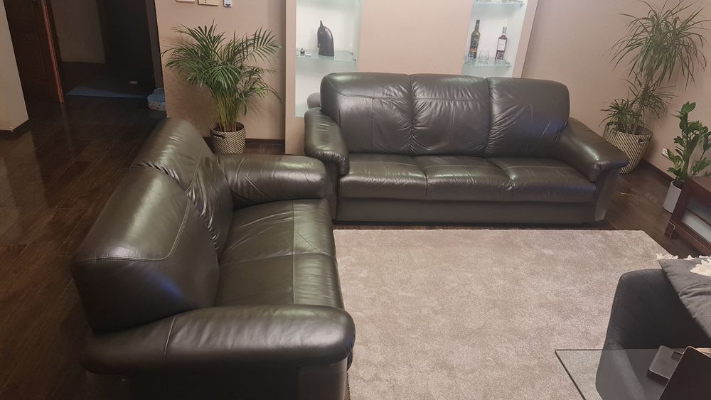 Skórzany zestaw wypoczynkowy salon 3+2