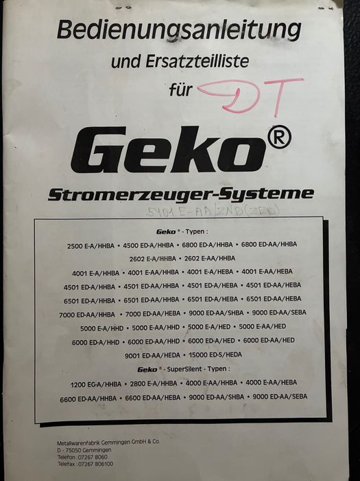 Генератор Geko 5квт дизель