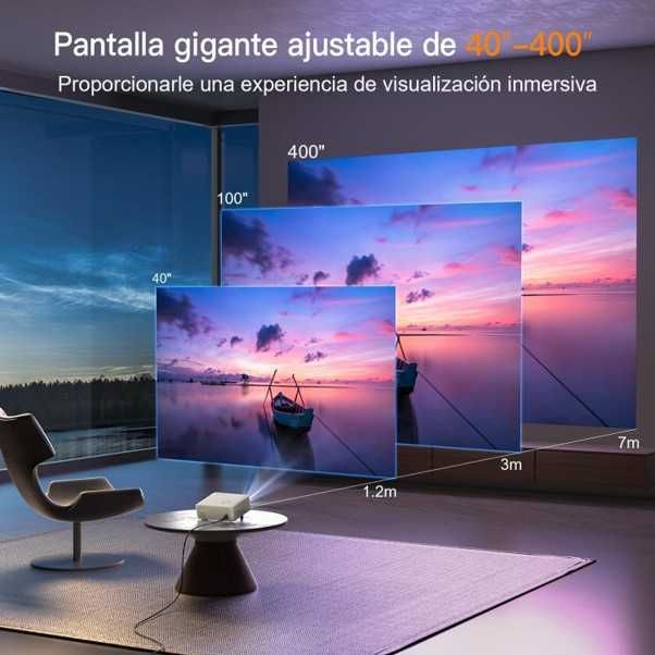 Projetor inteligente XuanPad Full HD 1080p com foco automático e tripé — excelente estado
