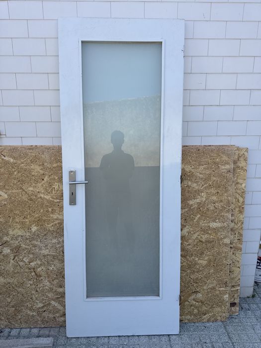 Porta lacado a branco com vidro