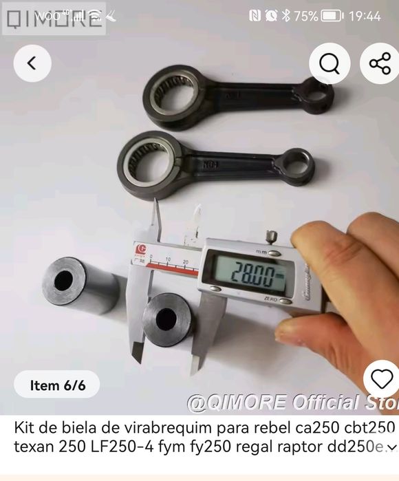 Biela Cá 250 Cbt 250 Medida entre pinos 96mm
