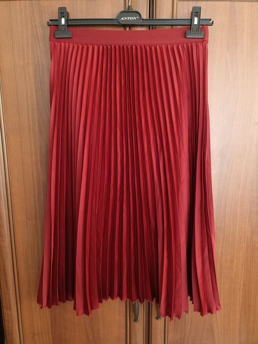 Plisowana spódnica midi, M, H&M