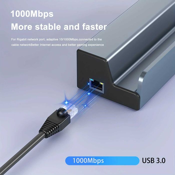 Док-станція Daguaika 6в1 Steam Deck/ROG HDMI/Ethernet/USB 3/USB-C 90W