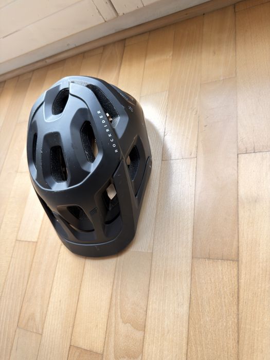 Kask rowerowy Rockrider czarny MTB / Enduro z daszkiem