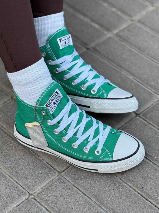 Converse All Star високі жіночі конверси зелені 36-41 олл стар чак тейлор