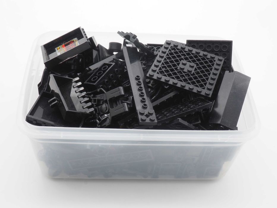 Klocki LEGO czarne – mix z różnych zestawów – 500 g + zapas