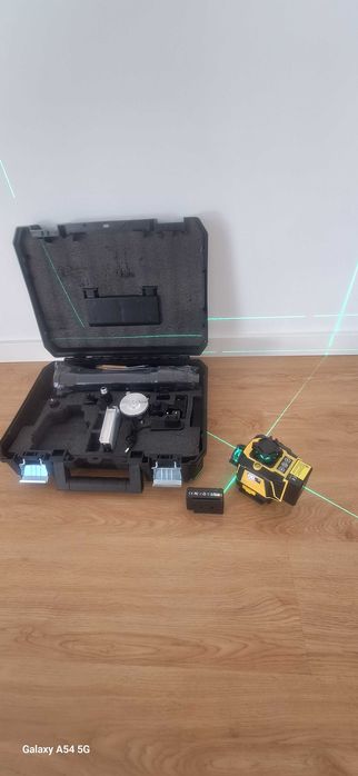 Nível Laser 16 Linhas 4D com 2 Baterias cabeças rotativas Tripé autonivelante pladur teto mosaico pedreiro pavimento chão azulejo parede íman