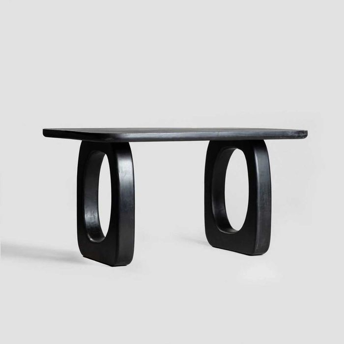 Stolik kawowy ASTIR lite drewno mango czarny 100x60x40 cm