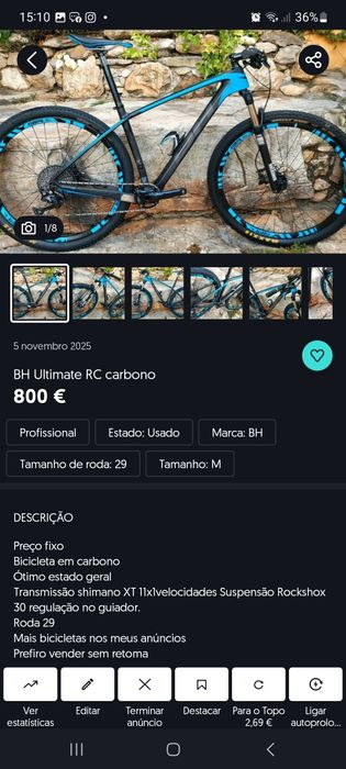 BH Ultimate RC Carbono tá.anho M