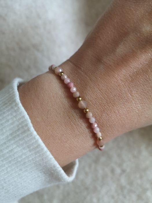 Bransoletka z kamieni naturalnych Rodonit Opal Słoneczny