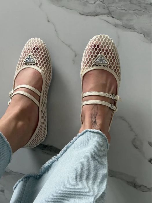 Балетки prada білі 36-37