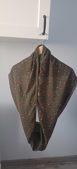 Zielony szalik# komin w gwiazdki