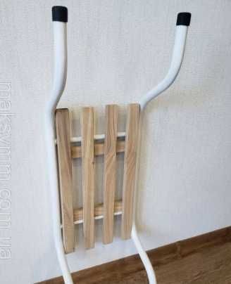 Сидіння для ванни каркас метал сидіння натуральне дерево