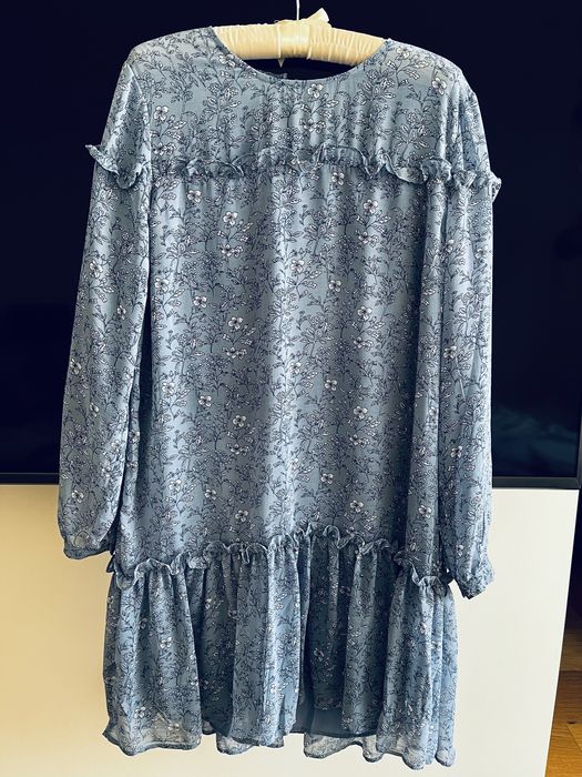 Pepe Jeans sukienka w kwiaty niebieska L