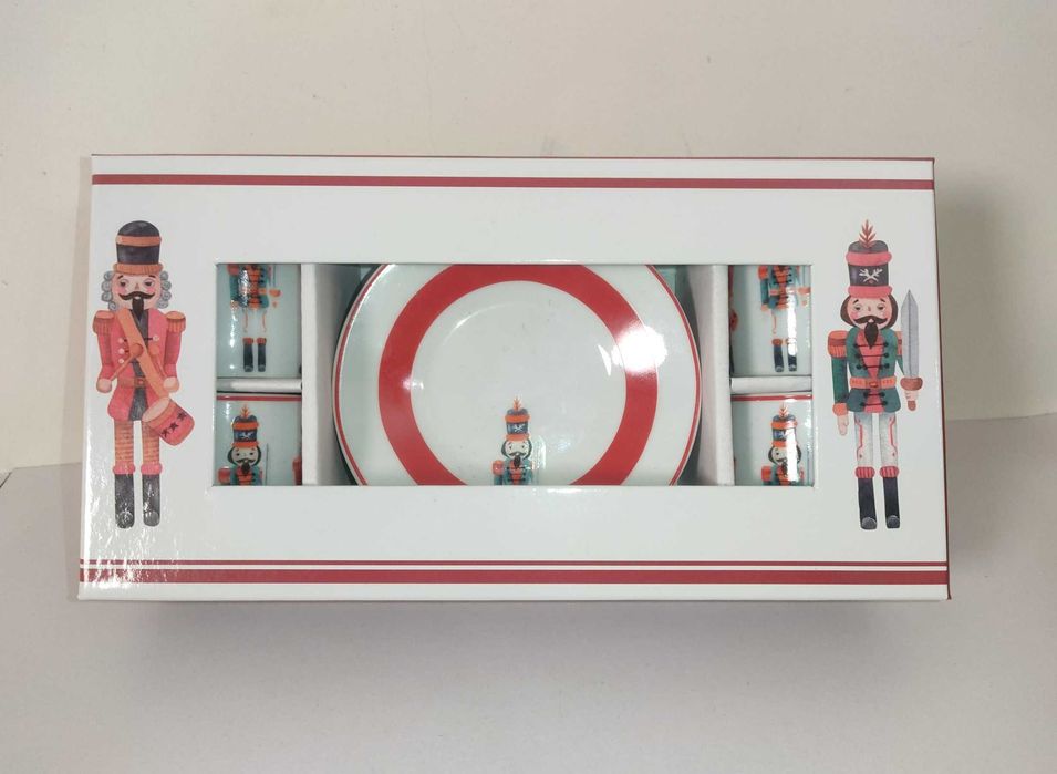 Conjunto de Café em Porcelana Soldadinhos quebra-nozes Novo