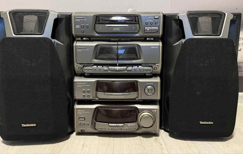 Wieża Technics Class H + głośniki | CD, kasety, radio | Vintage Hi-Fi