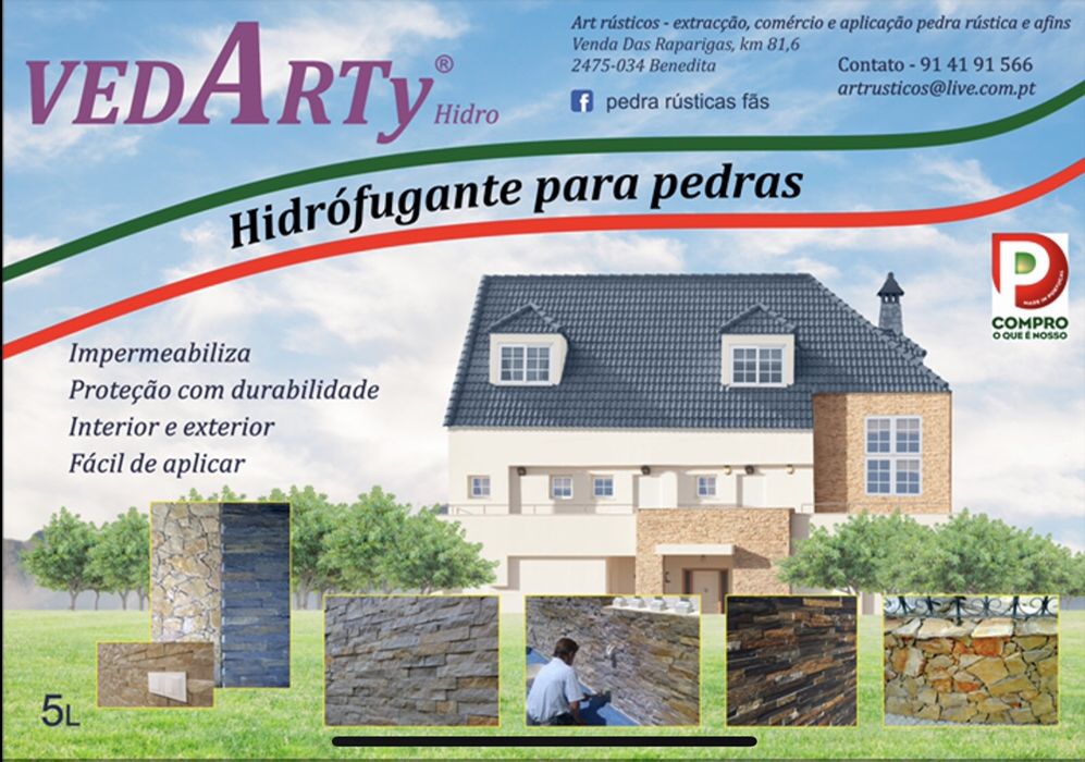 Hidrofugante pedra rústica e telhados