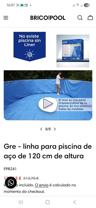 Liner para piscina de aço GRE
