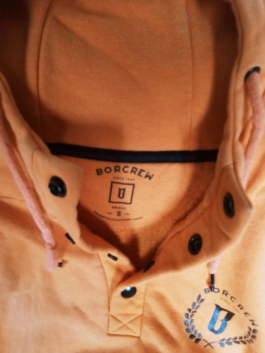 Bluza meska S kaptur pomarancz czern borclew