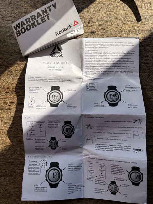 Relógio reebok com fita de peito