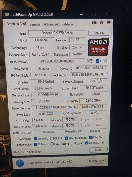 Продам Rx570 8gb