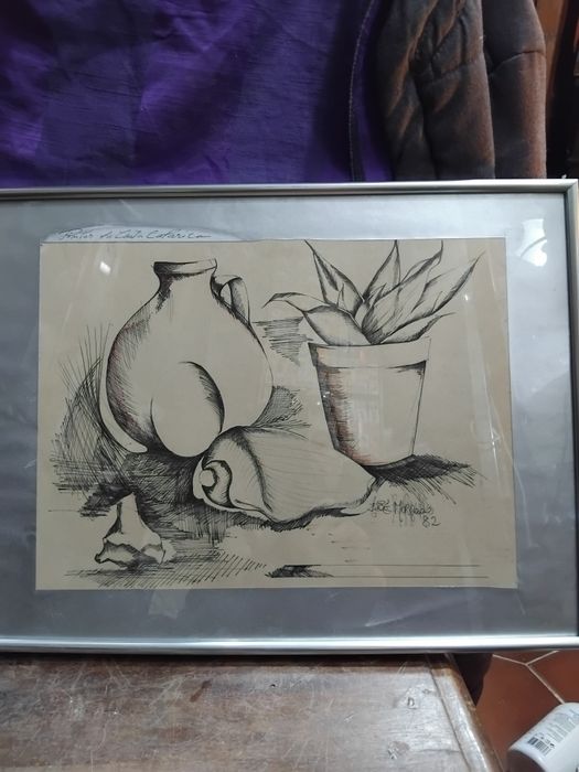 Pintura, obra assinada mestre  José  Mascarenhas