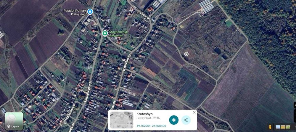 Земля /продаж/Будівництво/Кротошин / Львівська обл./Пустомитівський рн