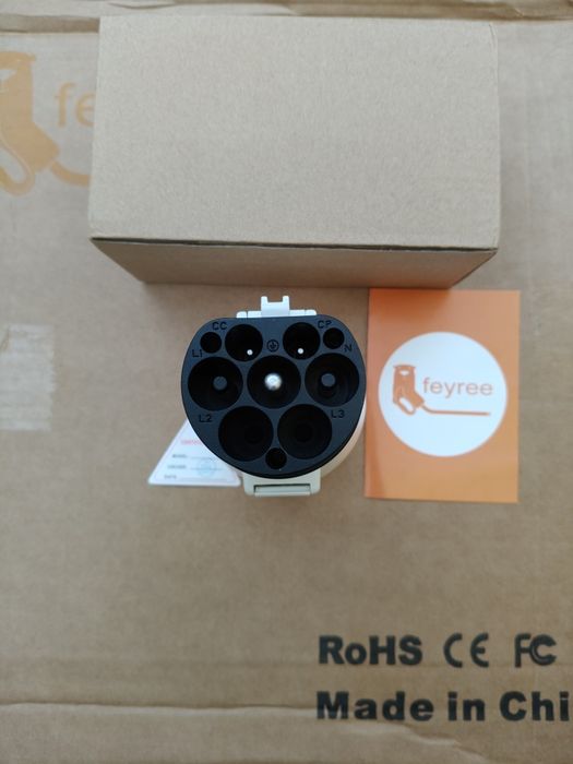 ЯКІСТЬ‼️Перехідник Type 2 - GBT 32A 7kW FEYREE з блокуванням EV Adapter адаптер для зарядки авто з Китаю надійний корпус