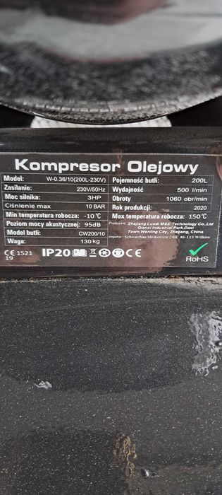 Kompresor olejowy 200L