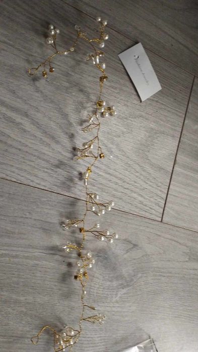 Ozdoba do włosów nowa złota ślubna