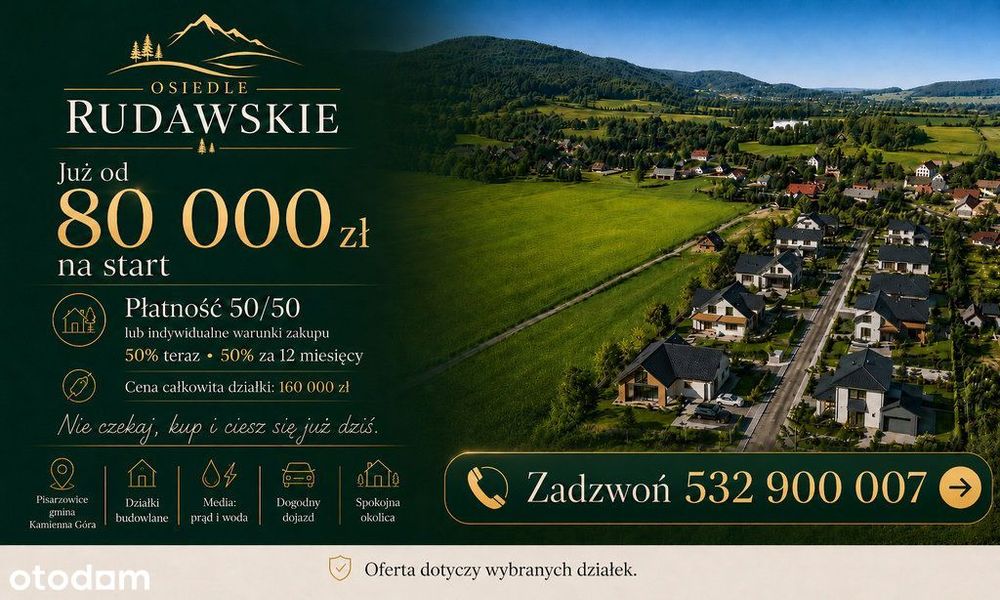 Działki budowlane I Płatność 50/50 Sprawdź ofertę!