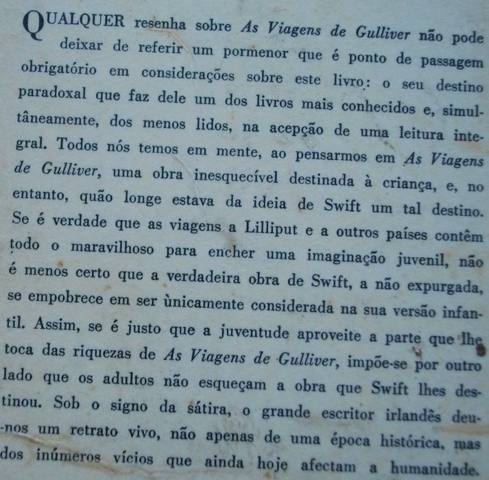 As Viagens de Gulliver de Jonathan Swift - 1ª Edição Ano 1964