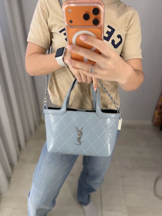 Нова шикарна сумка saint laurent голуба