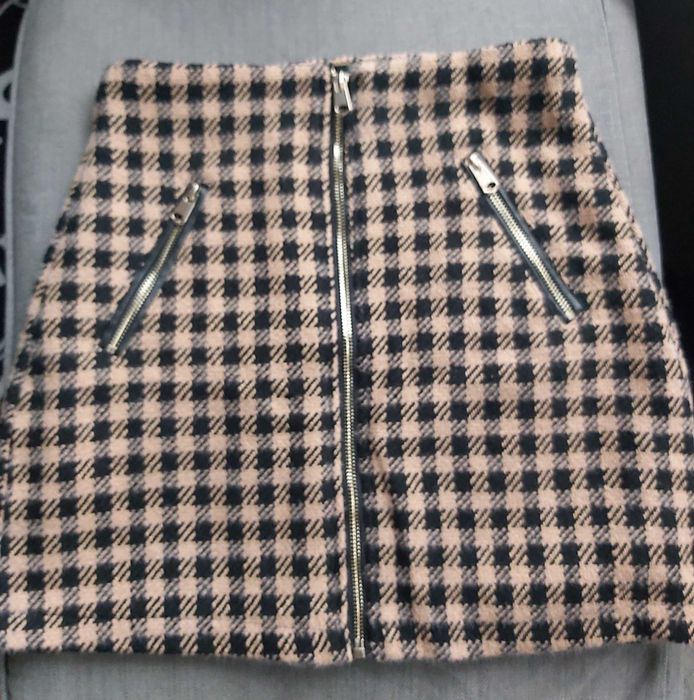 Spódnica w kratkę jesień/zima rozmiar S, wełna