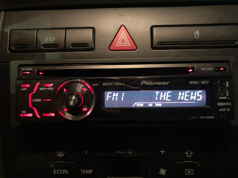 radio samochodowe DEH-1600UB DEH-4000UB z CD USB i AUX, adapter bluetooth gratis