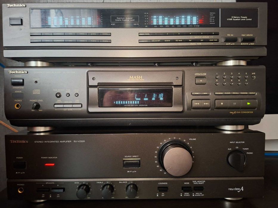 Technics Hi-Fi zestaw: SH-GE70 + SL-PS770A + SU-VZ220 | Korektor, CD, wzmacniacz