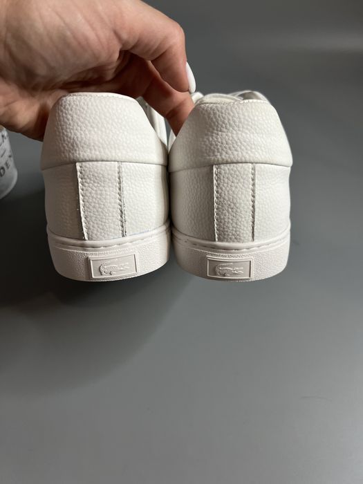 41 рБілі кеди шкіряні кроссовки лакост lacoste кожа