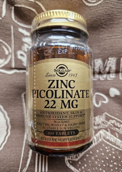 Цинк пиколинат піколінат хелат Солгар Solgar zinc picolinate 22 мг