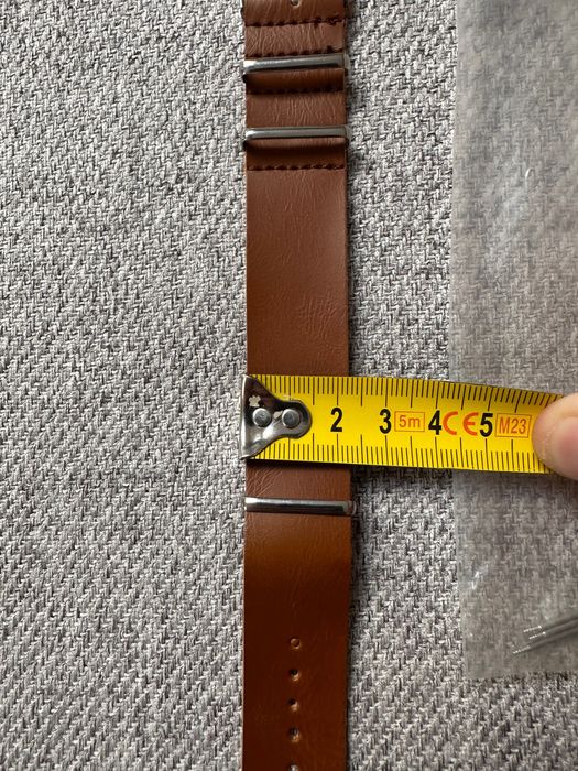 Pasek do zegarka NATO ze skóry 22 mm