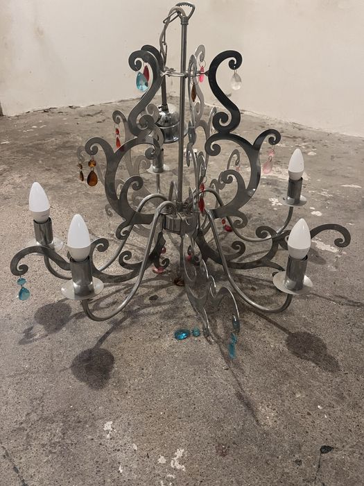 Srebrna lampa/żyrandol