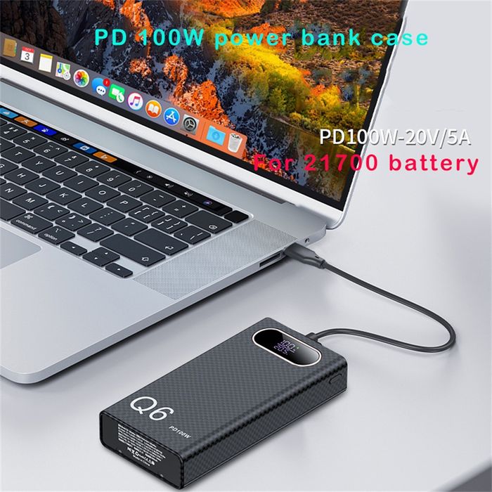 Корпус  павербанка 100w, 21700 x 6шт