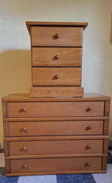 Conjunto 2 armários madeira com gavetas