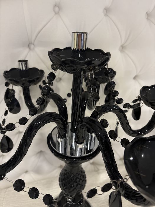 Castical preto lapidado com apontamento inox faz conj com os de teto