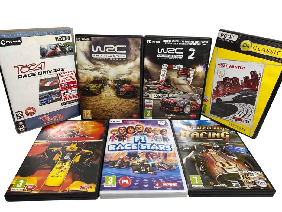 Zestaw 7 gier PC - wyścigi / rajdy / klasyki