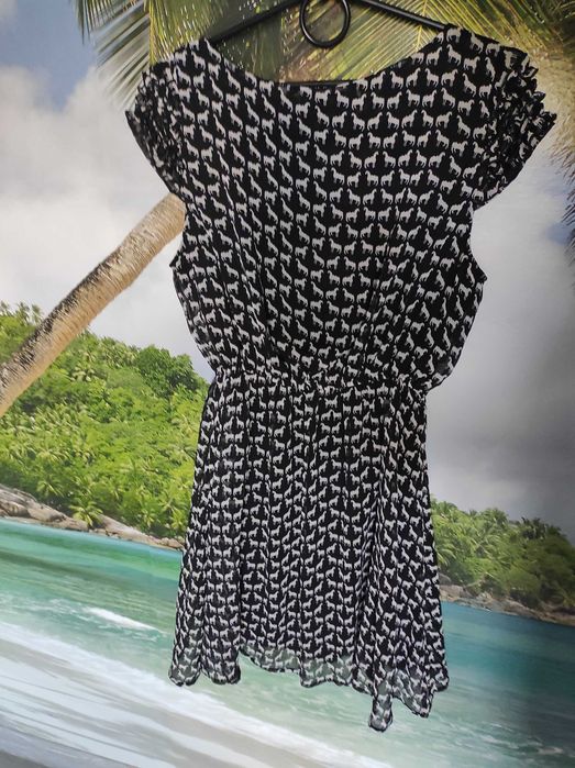 Sukienka letnia czarno biała