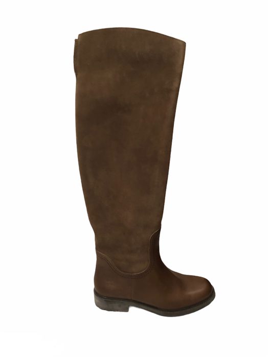 Muszkieterki skórzane kozaki elite massimo dutti 37 oliwkowe khaki